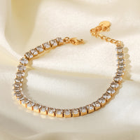 Inlaid Zircon 18K Gold Plated Bracelet