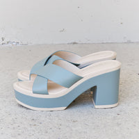 Weeboo Cherish The Moments Contrast Platform Sandals in Misty Blue