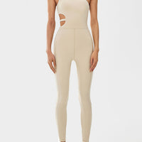 Cutout Asymmetrical Neck Active Jumpsuit