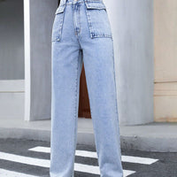 High Waist Straight Jeans