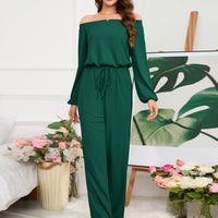 Off-Shoulder Straight Leg Jumpsuit