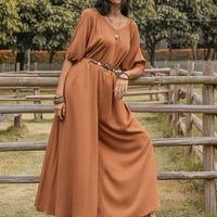 Scoop Neck Half Sleeve Wide Leg Jumpsuit