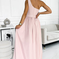 One-Shoulder Slit Maxi Dress