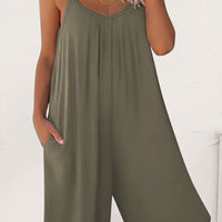 Scoop Neck Spaghetti Strap Jumpsuit