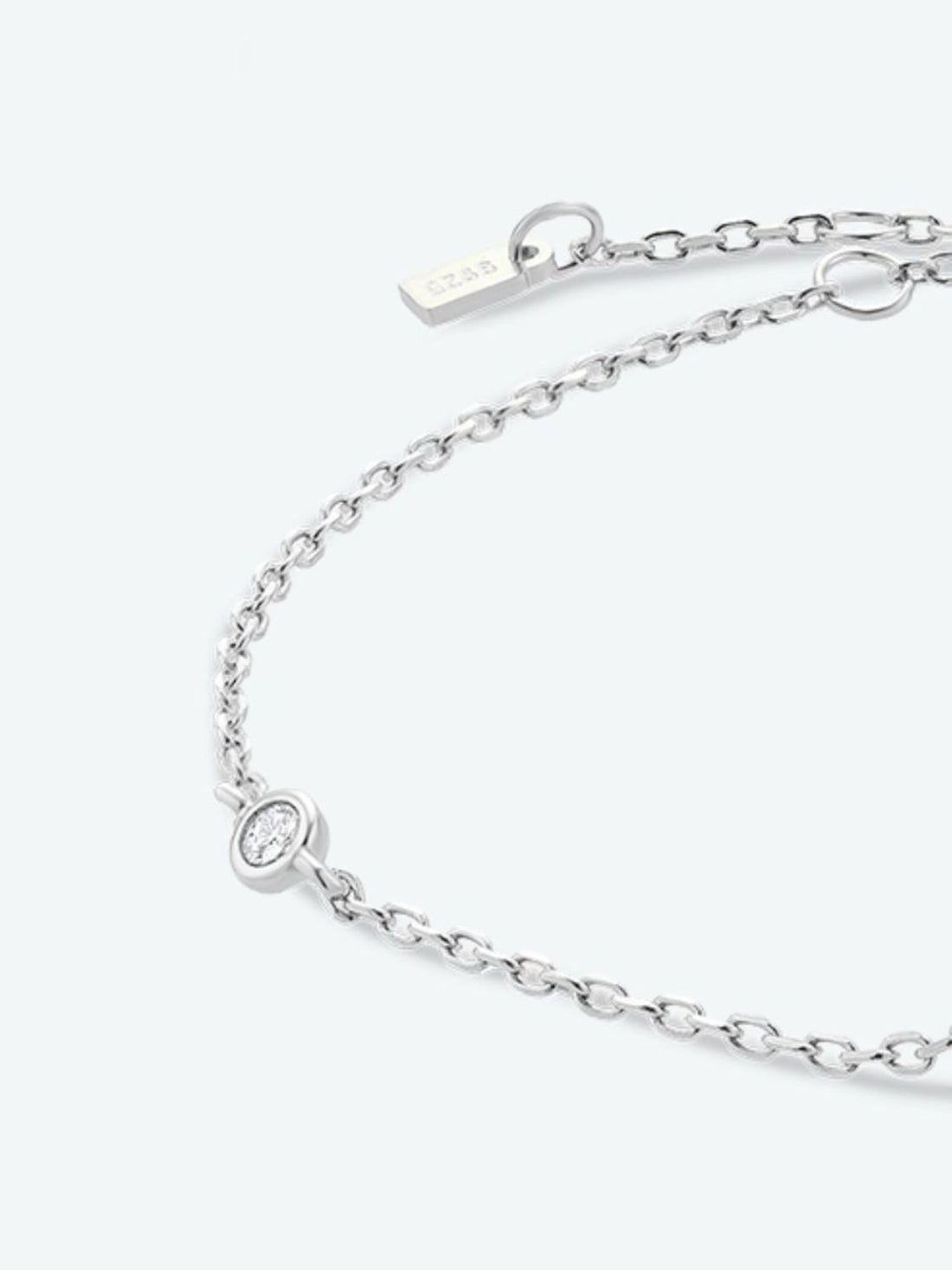 V To Z Zircon 925 Sterling Silver Bracelet