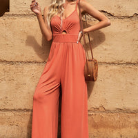 Smocked Spaghetti Strap Wide Leg Jumpsuit