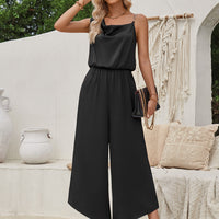 Chain Detail Asymmetrical Neck Jumpsuit