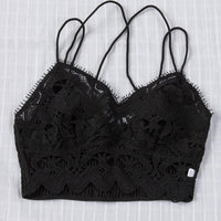 Smocked Eyelash Trim Lace Bralette