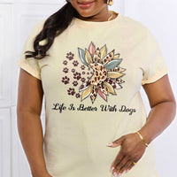 Simply Love Full Size LIFE IS BETTER WITH DOGS Graphic Cotton Tee