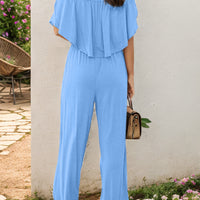 Off-Shoulder Wide Leg Jumpsuit