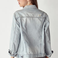 RISEN Distressed Button Up Jacket