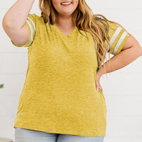 Plus Size Striped V-Neck Tee Shirt