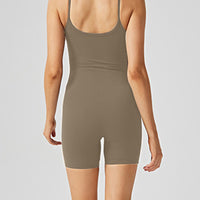 Scoop Neck Spaghetti Strap Active Romper