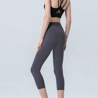 Wide Waistband Cropped Sports Leggings