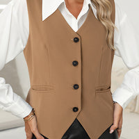 Pocketed Button Up Vest