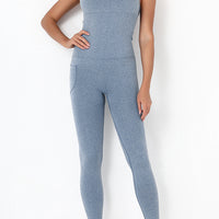 Crisscross Wide Strap Active Jumpsuit