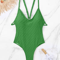 Backless Spaghetti Strap One-Piece Swimwear