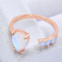 18K Rose Gold-Plated Moonstone Open Ring