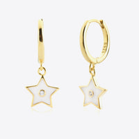 Zircon 925 Sterling Silver Star Drop Earrings