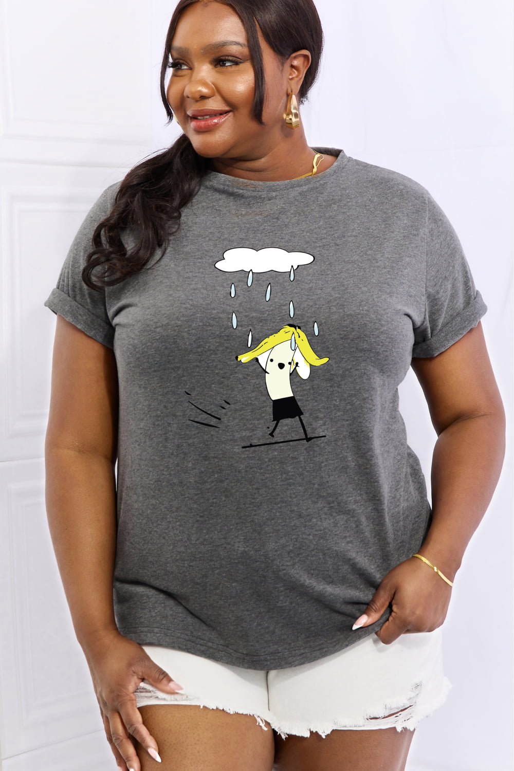 Simply Love Full Size Rainy Day Graphic Cotton Tee