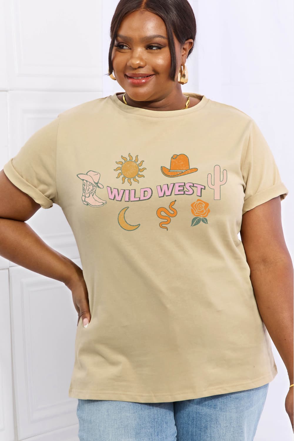 Simply Love Full Size WILD WEST Graphic Cotton Tee