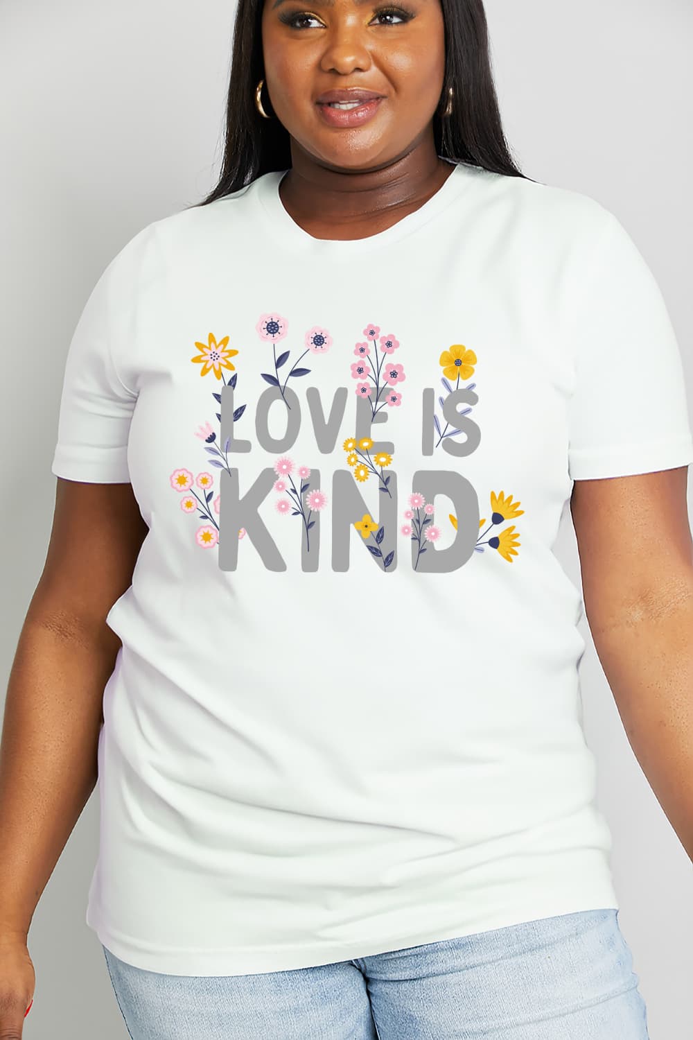 Simply Love Full Size LOVE IS KIND Graphic Cotton Tee