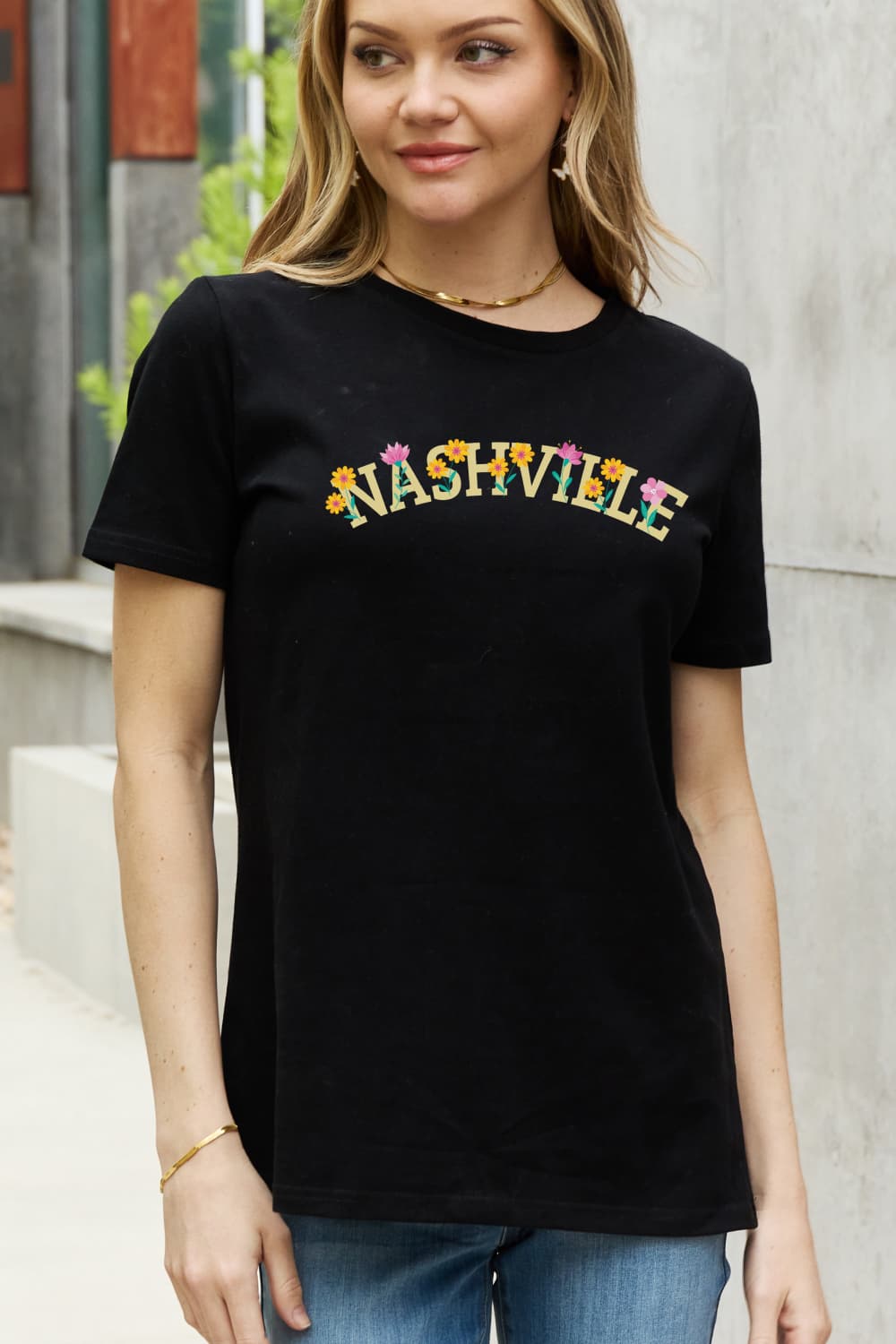 Simply Love Full Size NASHVILLE Graphic Cotton Tee