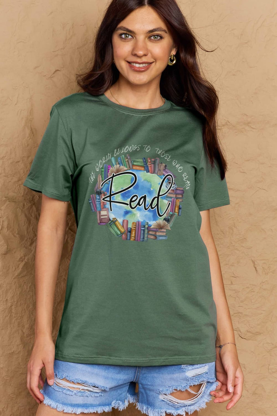 Simply Love Full Size READ Graphic Cotton Tee