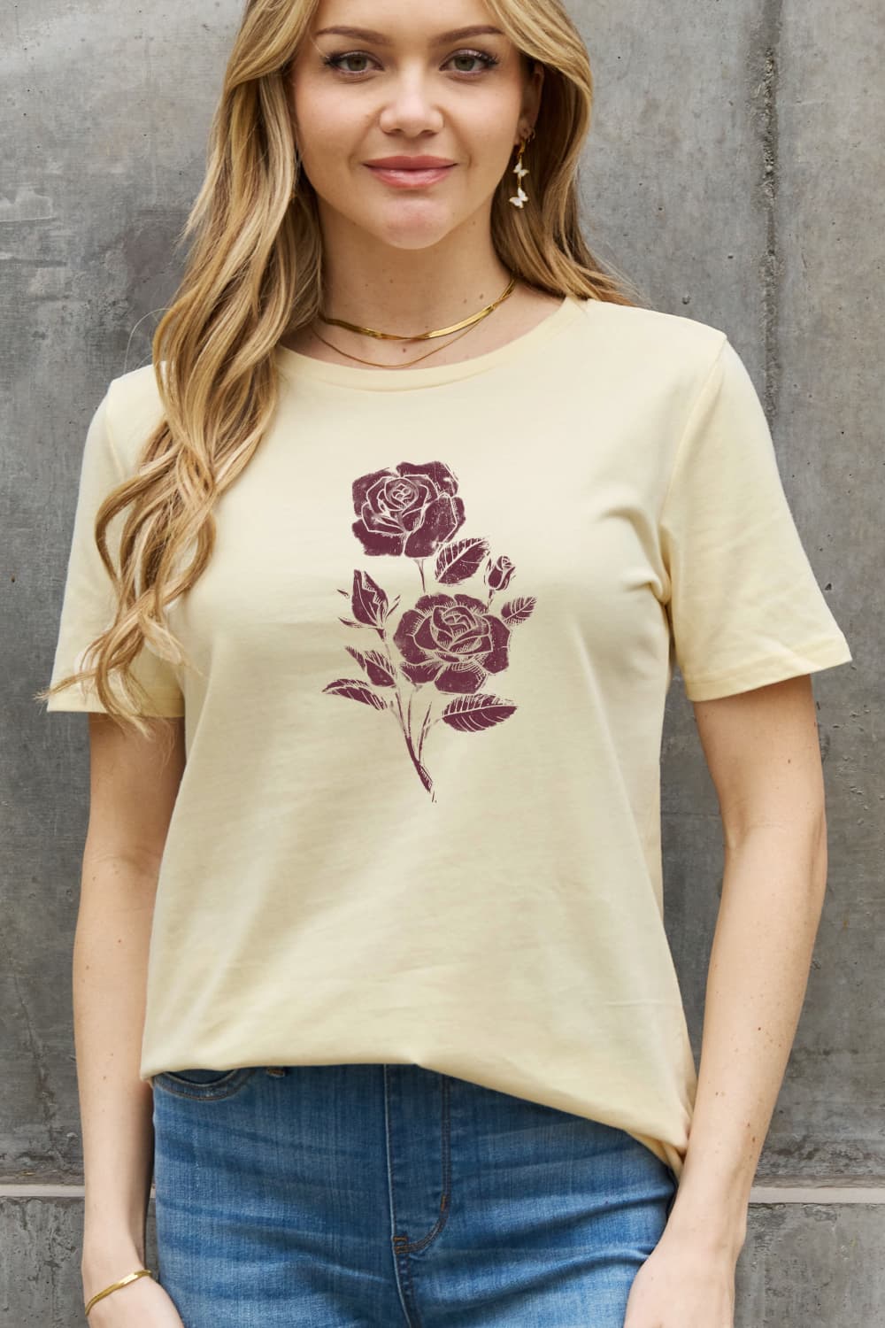 Simply Love Full Size Rose Graphic Cotton Tee