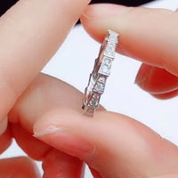 Shiny 3 Carat Moissanite Platinum-Plated Ring