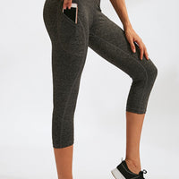 Slim Fit Wide Waistband Active Leggings with Pockets