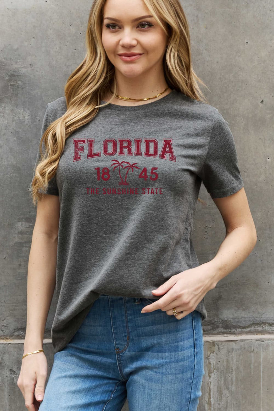 Simply Love Full Size FLORIDA 1845 Graphic Cotton Tee