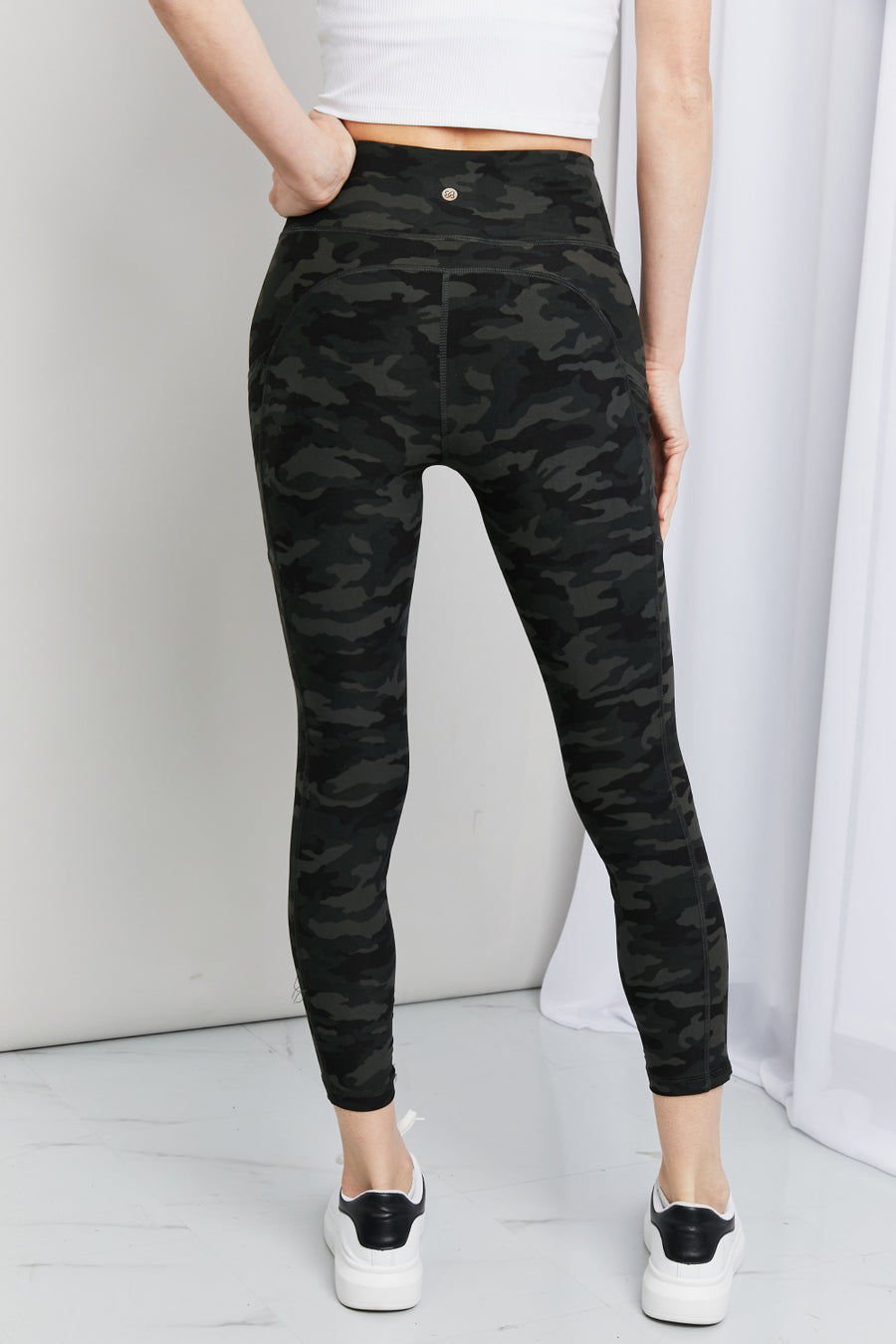 Leggings Depot Full Size Camouflage Wide Waistband Pocket Leggings