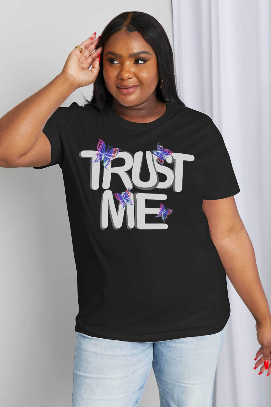 Simply Love Full Size TRUST ME Graphic Cotton Tee