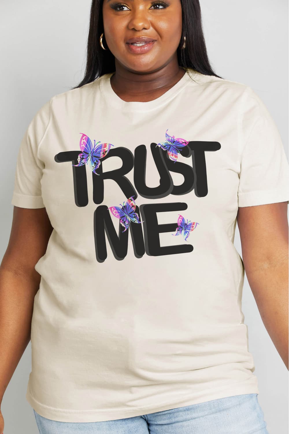 Simply Love Full Size TRUST ME Graphic Cotton Tee