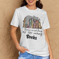 Simply Love Full Size Cat & Books Graphic Cotton Tee