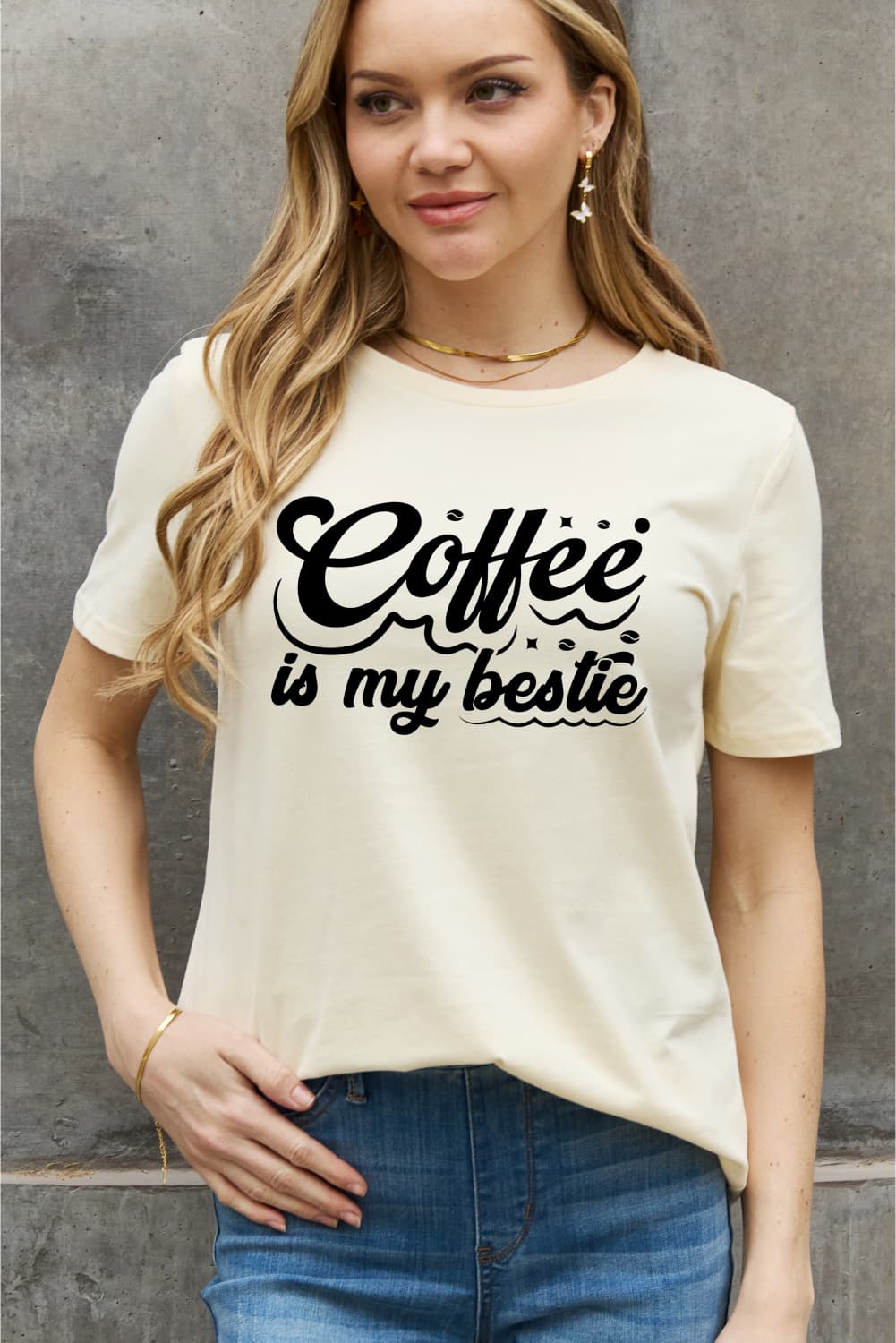 Simply Love Full Size COFFEE IS MY BESTIE Graphic Cotton T-Shirt