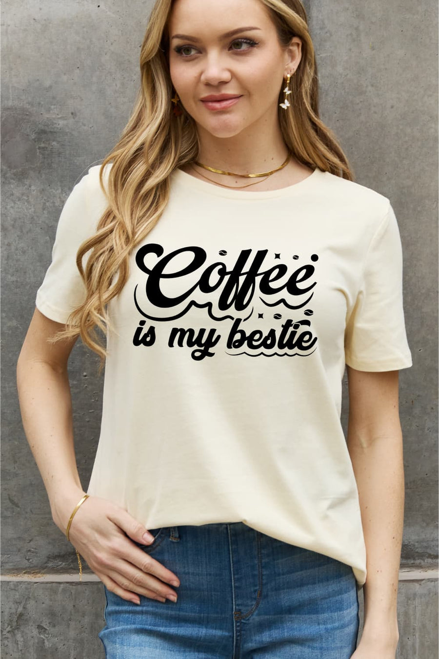 Simply Love Full Size COFFEE IS MY BESTIE Graphic Cotton T-Shirt