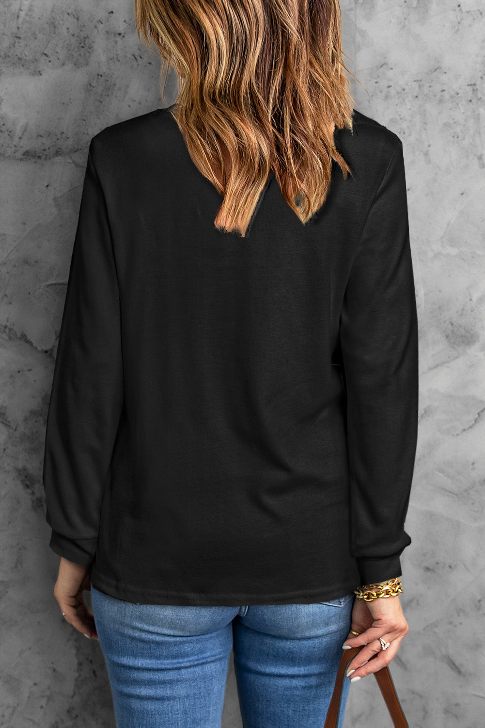 Round Neck Long Sleeve Top