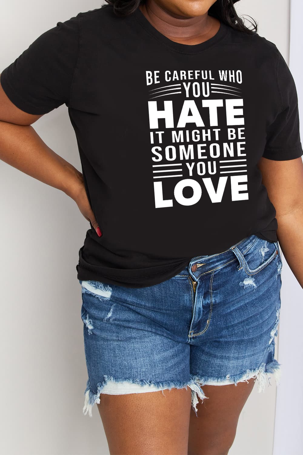 Simply Love Full Size Slogan Graphic Cotton Tee