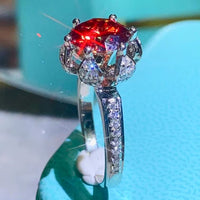 2 Carat Moissanite 6-Prong Ring in Phoenix Fire