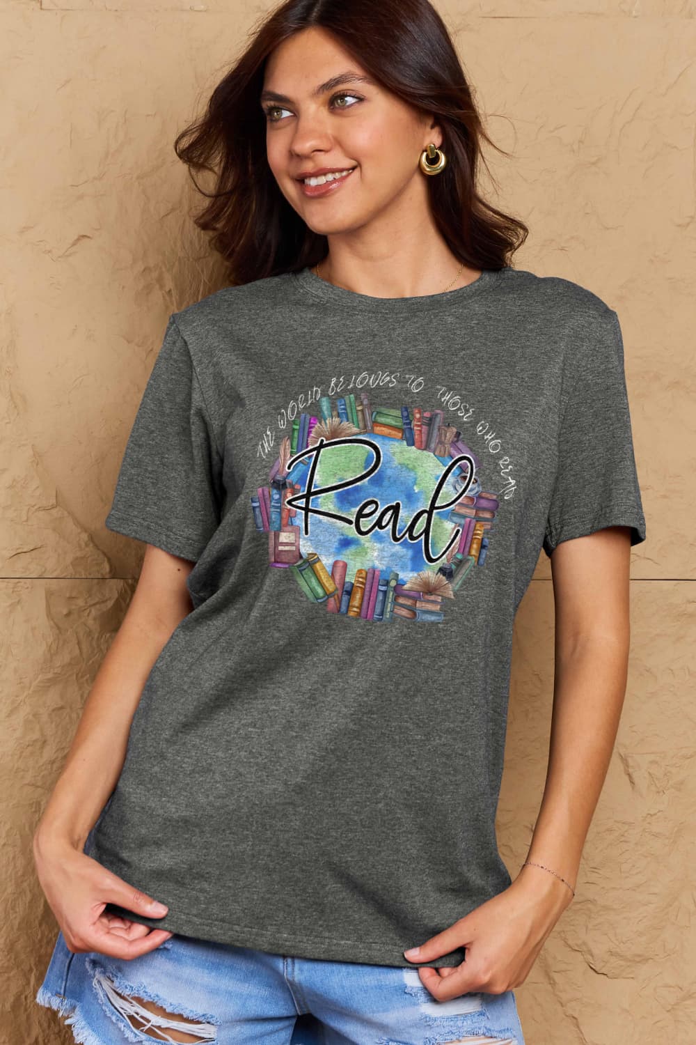 Simply Love Full Size READ Graphic Cotton Tee