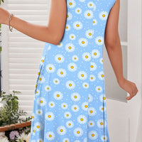 Printed Round Neck Sleeveless Dress