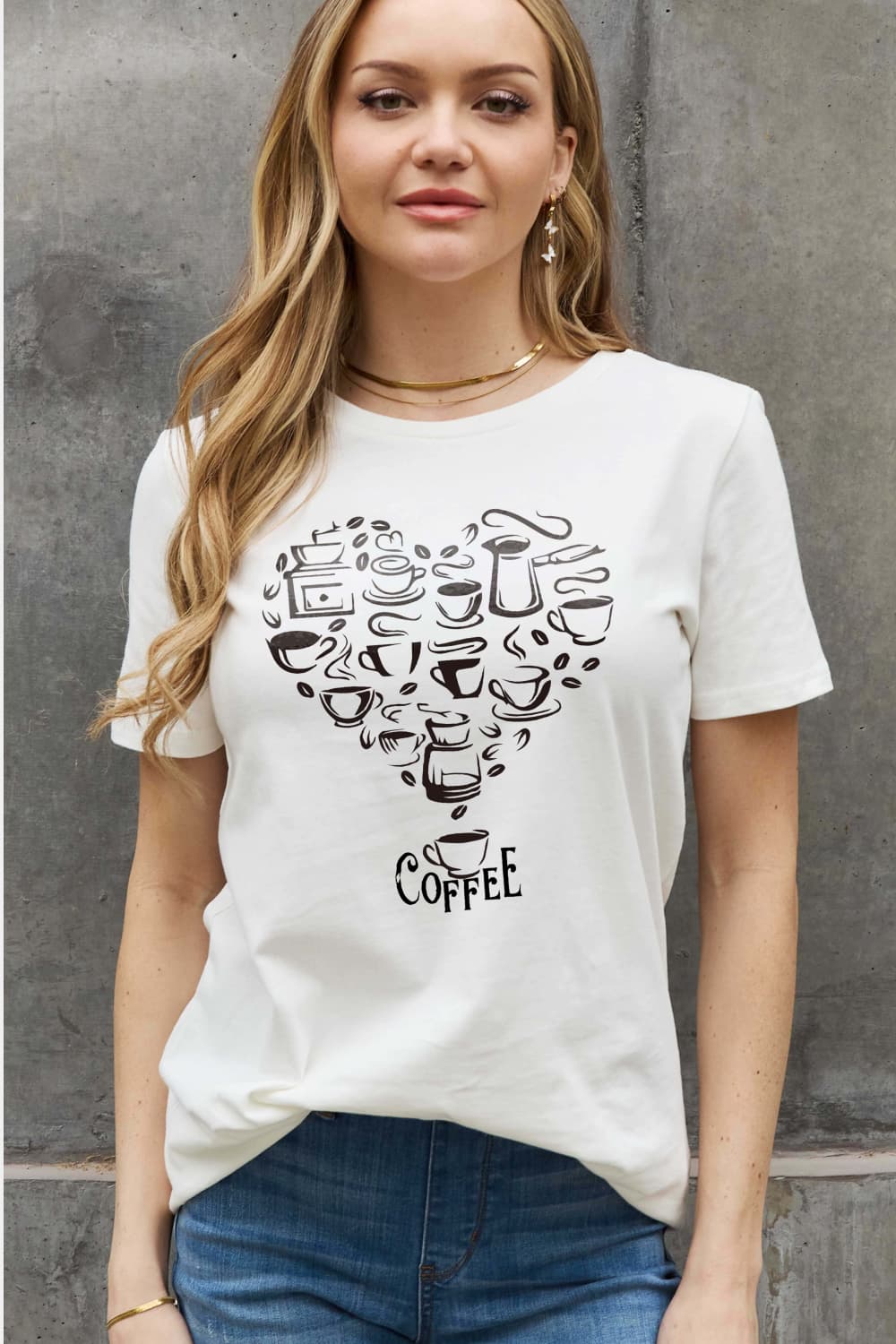 Simply Love Full Size COFFEE Graphic Cotton Tee