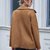 Button Front Collared Drop Shoulder Jacket