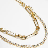 18K Gold Plated Glass Stone Necklace