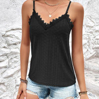 Eyelet Lace Trim V-Neck Cami