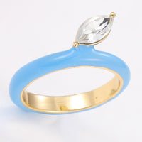 18K Gold Plated Glass Stone Ring