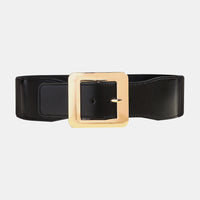 Black spandex belt with square buckle