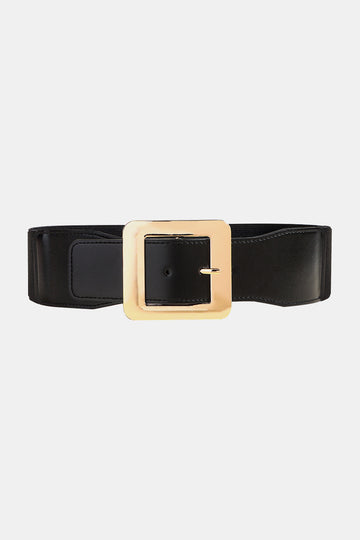 Black spandex belt with square buckle